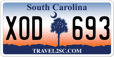 SC license plate XOD693