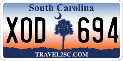 SC license plate XOD694