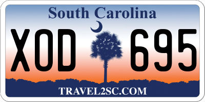 SC license plate XOD695