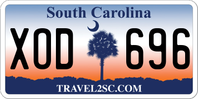 SC license plate XOD696