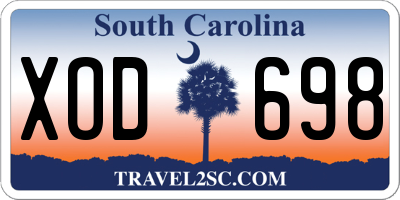 SC license plate XOD698