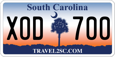 SC license plate XOD700