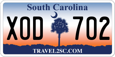 SC license plate XOD702