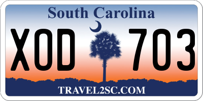 SC license plate XOD703