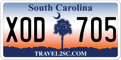 SC license plate XOD705