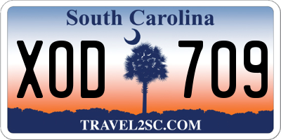 SC license plate XOD709