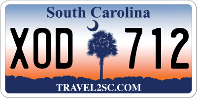 SC license plate XOD712