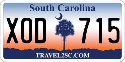 SC license plate XOD715