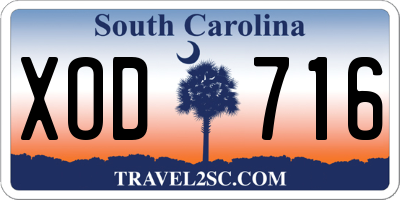 SC license plate XOD716