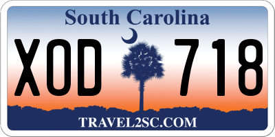 SC license plate XOD718