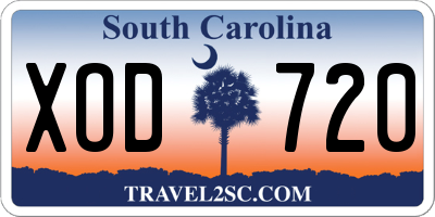 SC license plate XOD720