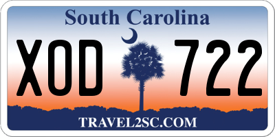 SC license plate XOD722