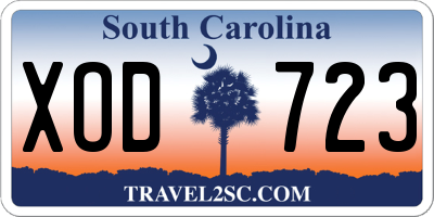 SC license plate XOD723