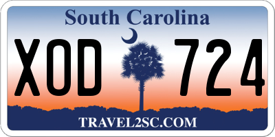 SC license plate XOD724