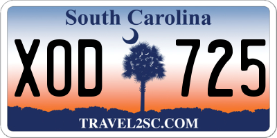 SC license plate XOD725