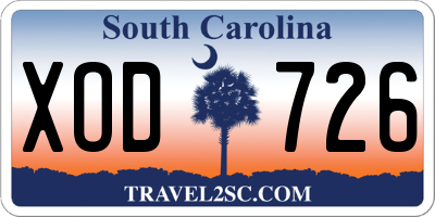 SC license plate XOD726
