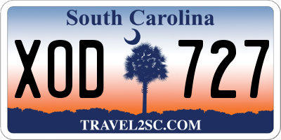 SC license plate XOD727