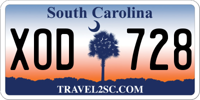 SC license plate XOD728