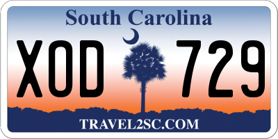 SC license plate XOD729