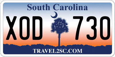 SC license plate XOD730