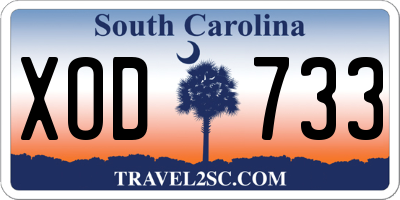 SC license plate XOD733