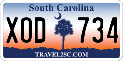 SC license plate XOD734