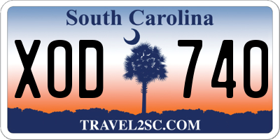 SC license plate XOD740