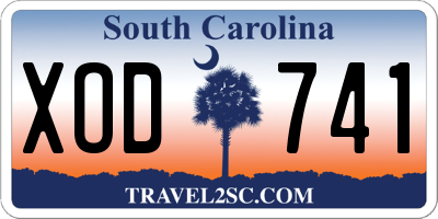SC license plate XOD741