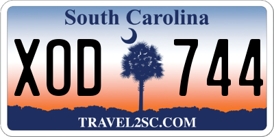 SC license plate XOD744