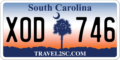 SC license plate XOD746