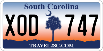 SC license plate XOD747