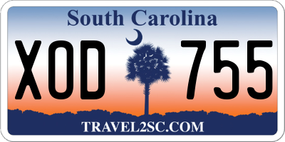 SC license plate XOD755
