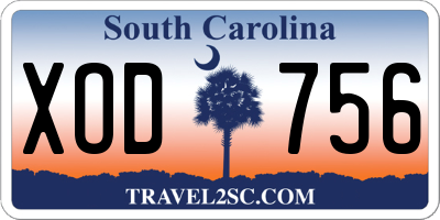 SC license plate XOD756