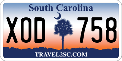 SC license plate XOD758