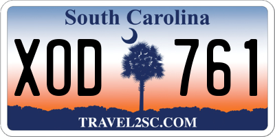 SC license plate XOD761