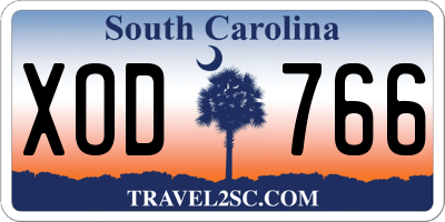 SC license plate XOD766