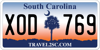 SC license plate XOD769