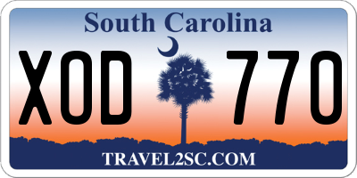 SC license plate XOD770