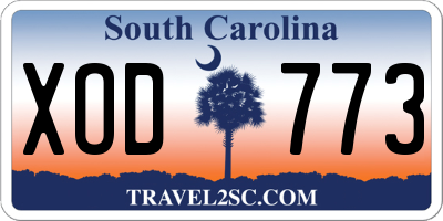 SC license plate XOD773