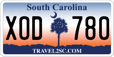 SC license plate XOD780