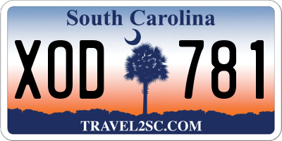 SC license plate XOD781