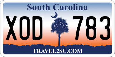 SC license plate XOD783