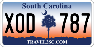 SC license plate XOD787