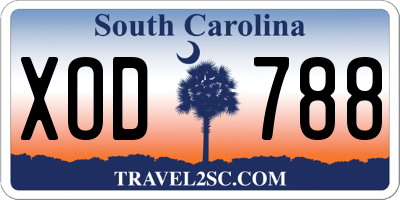 SC license plate XOD788
