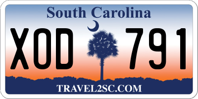 SC license plate XOD791