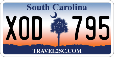 SC license plate XOD795