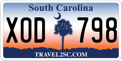 SC license plate XOD798