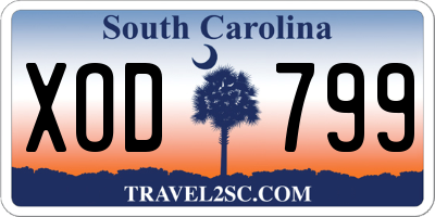 SC license plate XOD799