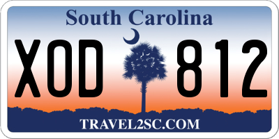 SC license plate XOD812