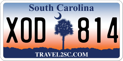 SC license plate XOD814